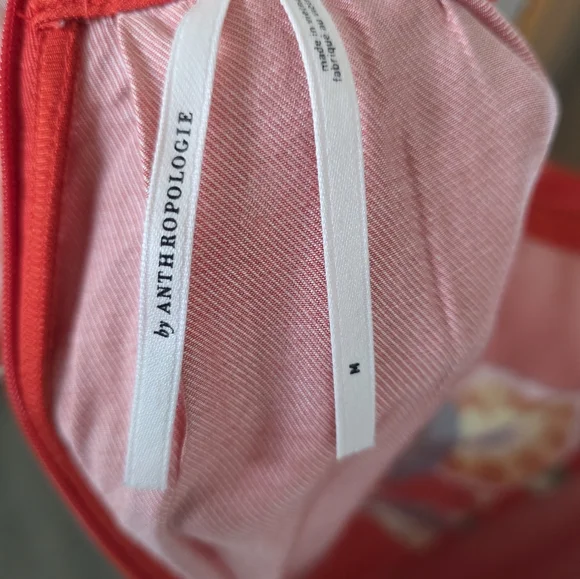 Anthropologie Strapless Pleated Column Midi Red Dress Size M - Picture 9 of 10